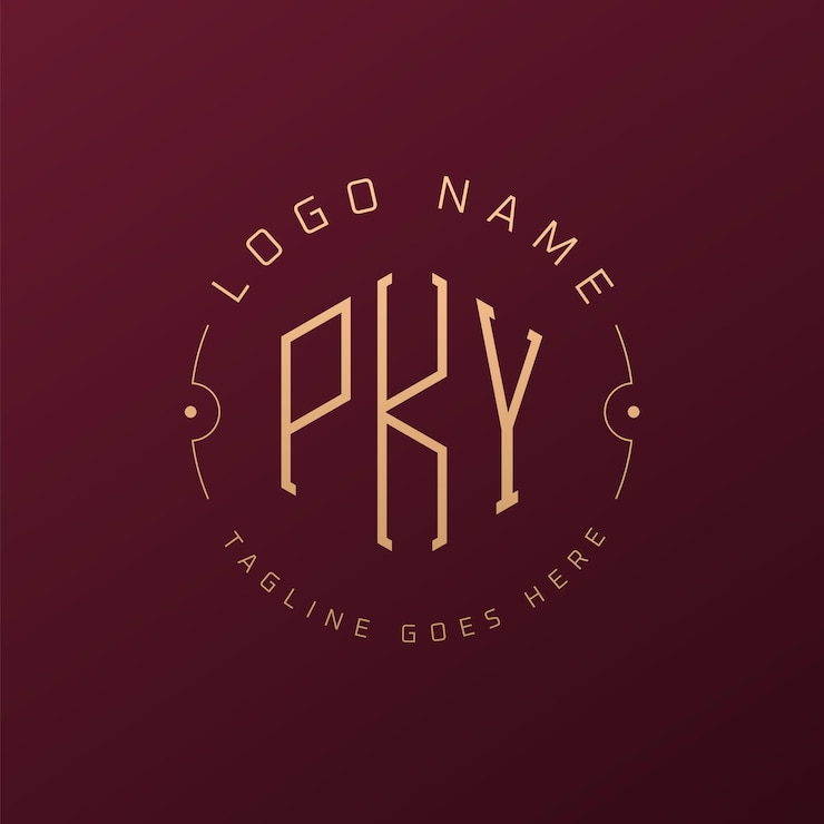 Vector luxury pky logo design elegant letter pky monogram logo minimalist polygon pky logo design template