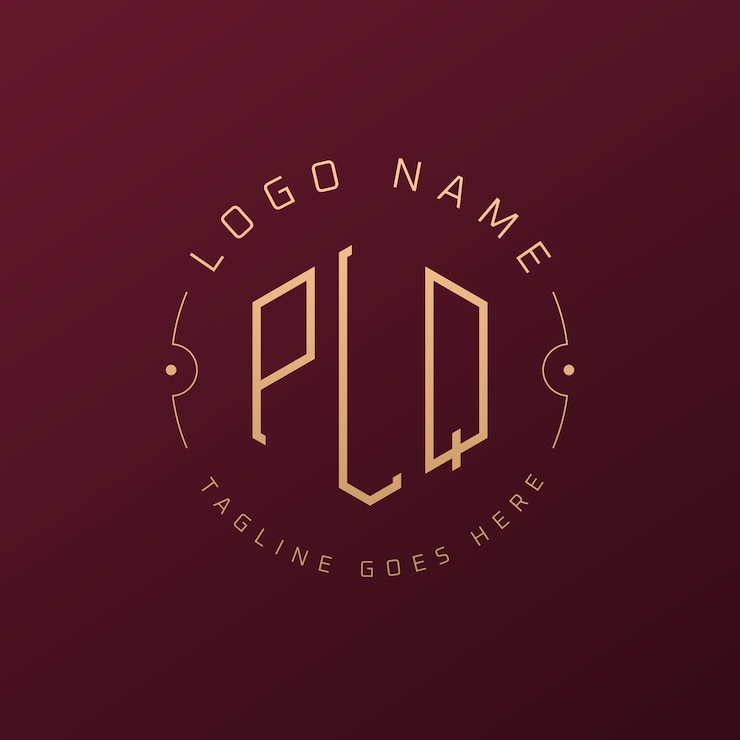Vector luxury plq logo design elegant letter plq monogram logo minimalist polygon plq logo design template