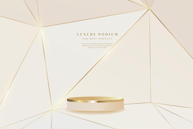 Luxury podium with gold