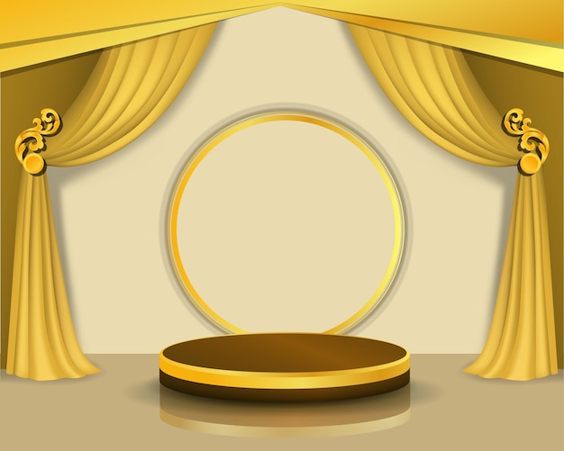 Luxury Podium and Yellow curtains