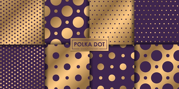 Luxury polkadot seamless pattern collection, abstract background, decorative wallpaper.