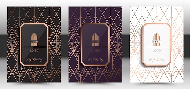 Luxury Premium Art Deco Cover Layout design template,