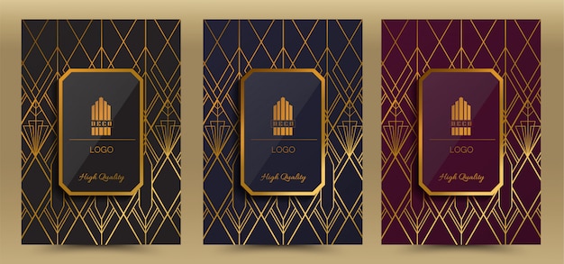 Vector luxury premium art deco cover layout design template,