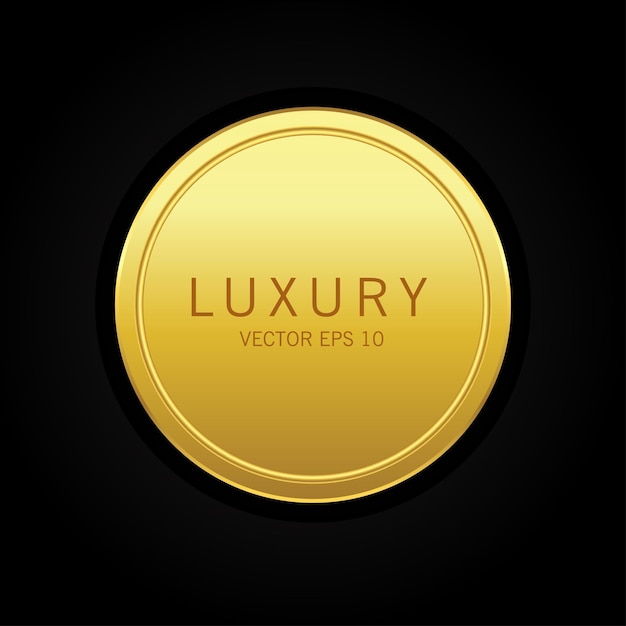 Luxury premium golden badge labels collection vector illustration