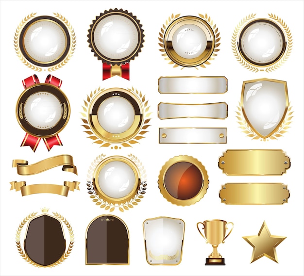 Luxury premium golden badges and labels