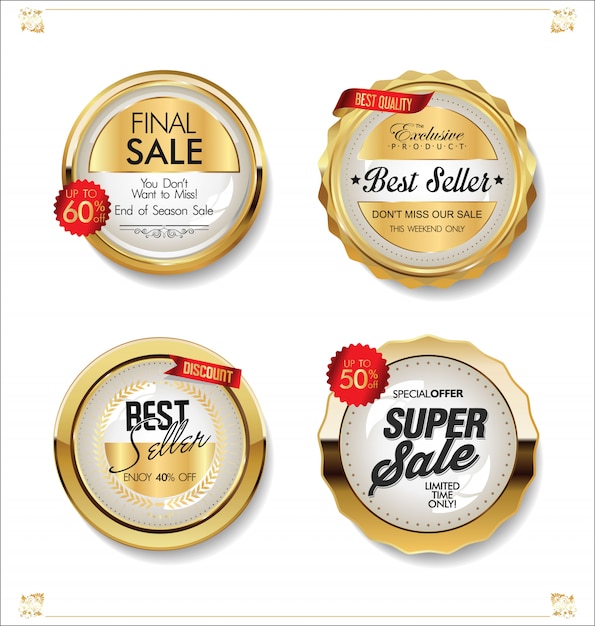 Luxury premium golden badges and labels