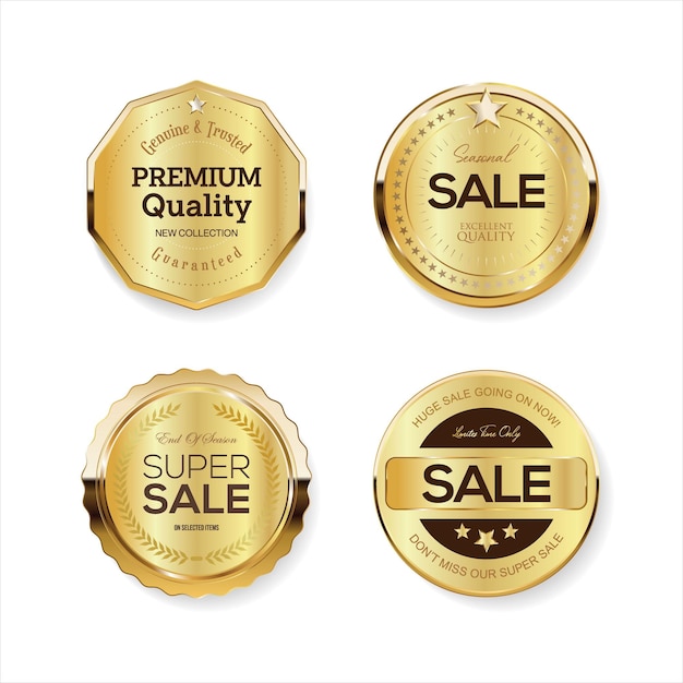 Vector luxury premium golden badges and labels