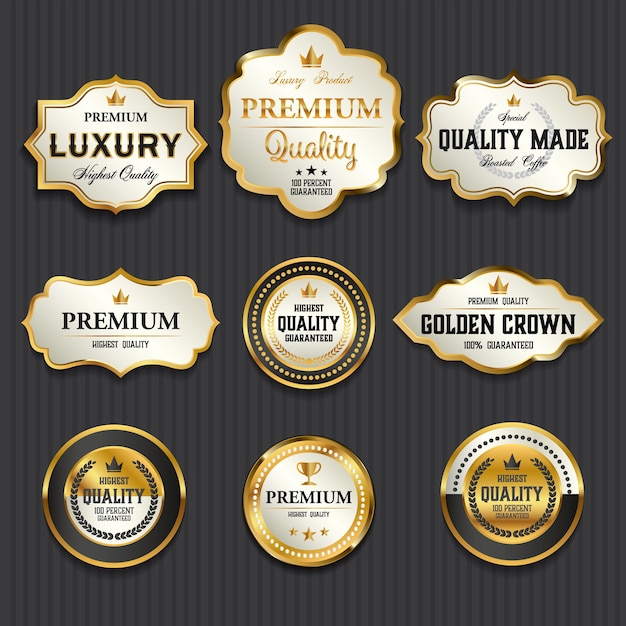 Vector luxury premium golden labels collection,vector illustration