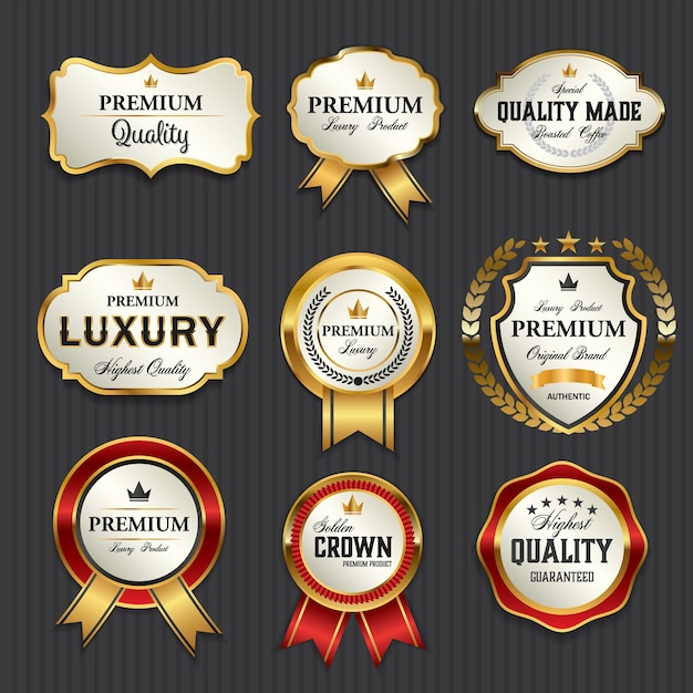 Luxury premium golden labels collection