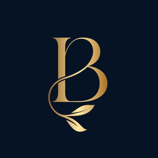 Vector luxury premium leaf logo letter b