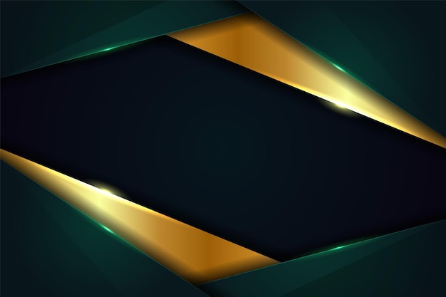 Vector luxury premium modern shiny overlap golden on dark green background