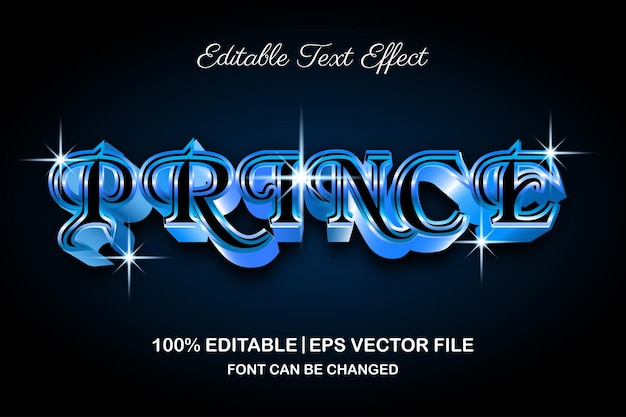 Luxury prince editable text effect 3d style