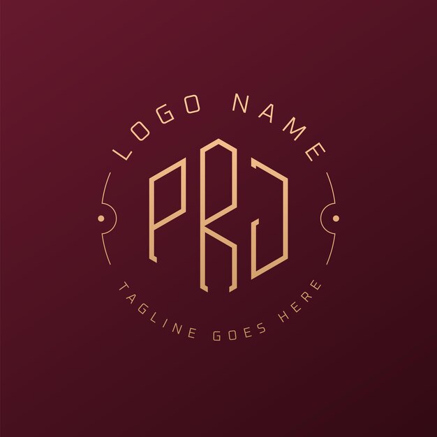 luxury prj logo design elegant letter prj monogram logo minimalist polygon prj logo design template