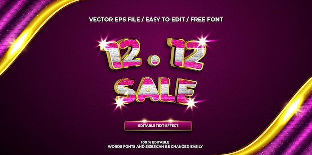 Luxury promotion sale gold 3d text effect