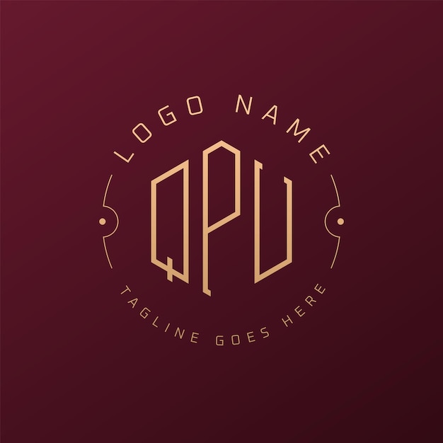 Luxury QPU Logo Design Elegant Letter QPU Monogram Logo Minimalist Polygon QPU logo ontwerp sjabloon