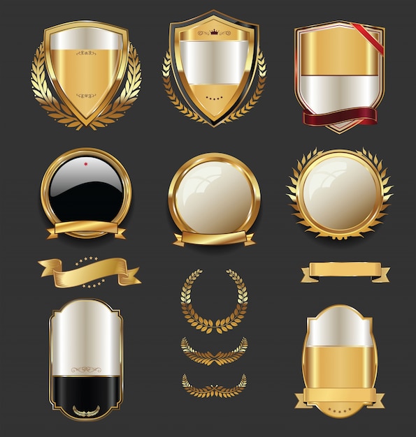 Vector luxury quality golden badge