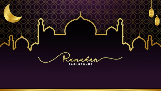 Luxury ramadan and eid al fitr background with mosque