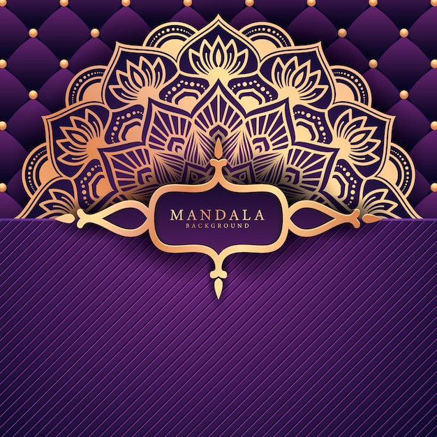 Cartolina d'auguri di lusso del fondo della mandala del ramadan kareem