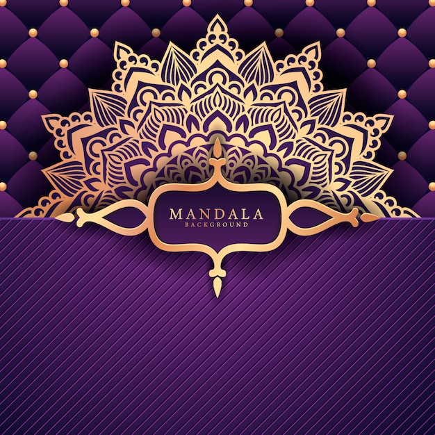 Cartolina d'auguri di lusso del fondo della mandala del ramadan kareem