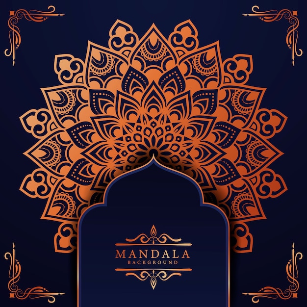 Sfondo di mandala di lusso ramadan kareem