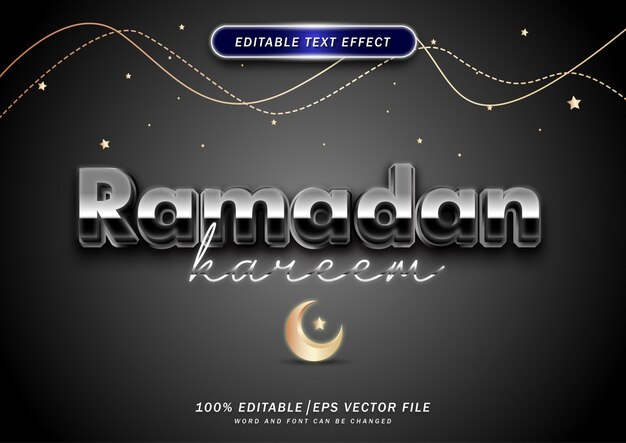 Effetto testo ramadan kareem di lusso effetto stile testo carattere mockup modificabile