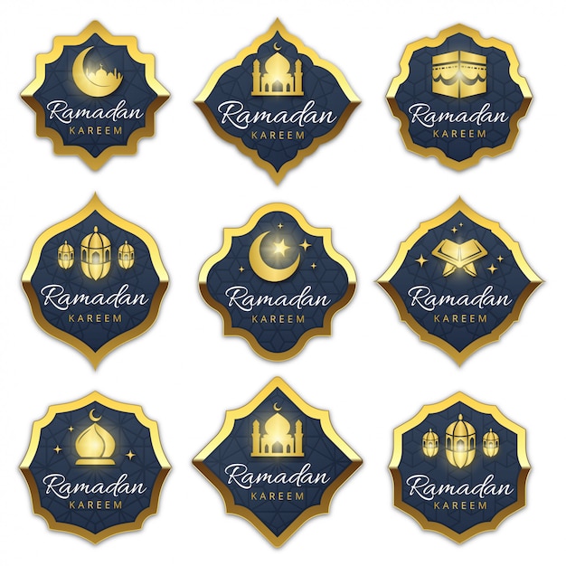 Vector luxury ramadan labels collection