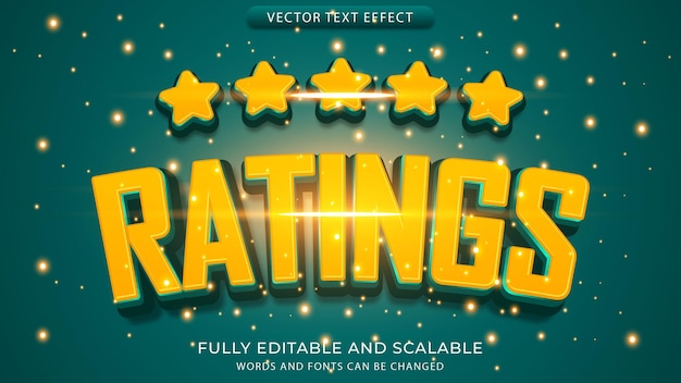 luxury rating text effect editable eps file