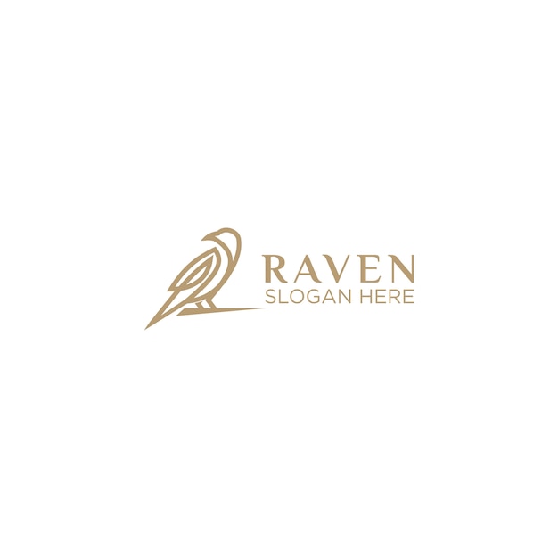 Luxury raven line art logo