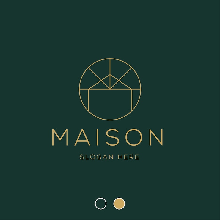 Вектор шаблон дизайна логотипа роскошной недвижимости с абстрактным домом maison