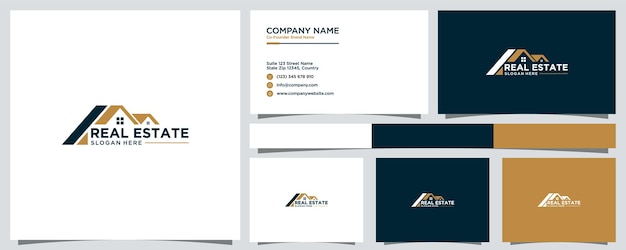 Luxury real estate logo template with business card design