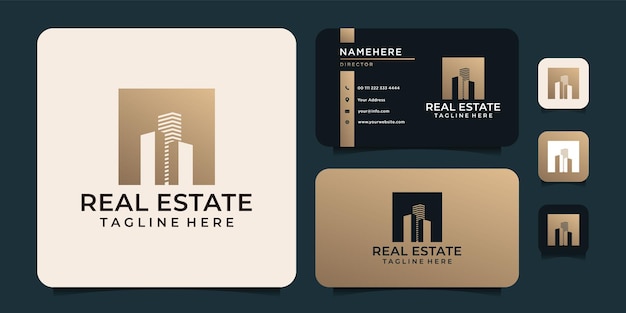 Luxury real estate silhouette logo concept