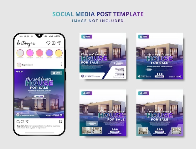 luxury real estate social media post banner template promotion