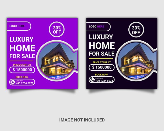 Luxury Real Estate Social Media Post Template Design