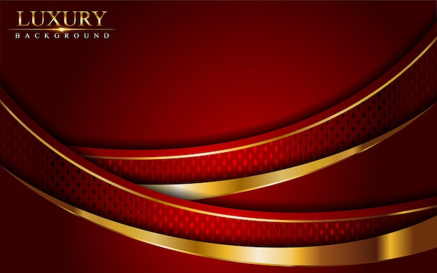 Luxury Red Background and Golden Lines Combination Graphic Design Element