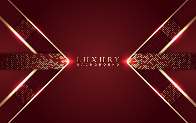 Luxury red background with golden glitters decoration