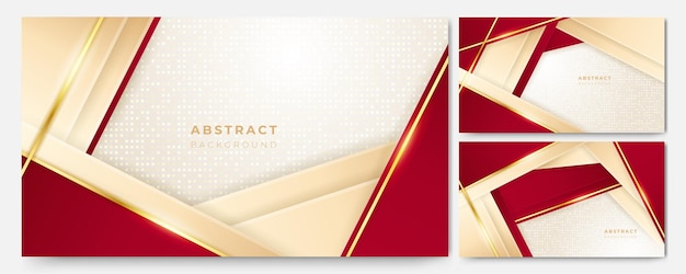 Luxury red gold background elegant business presentation banner vector illustration