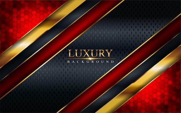 Vector luxury red, gold and black combination background.