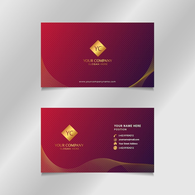 Luxury Red Gold Business Card