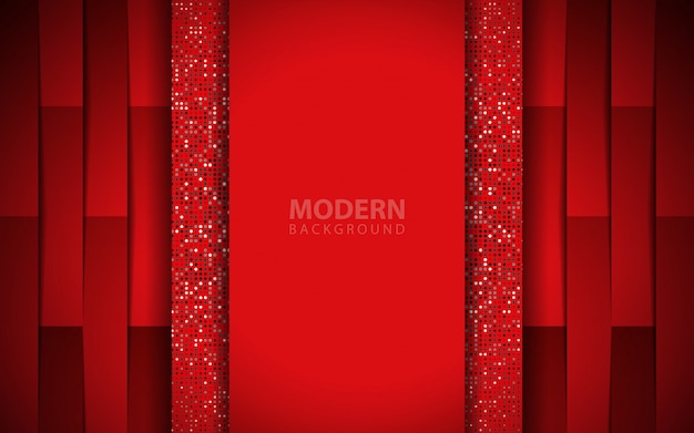 luxury red paper shapes background with glitters element