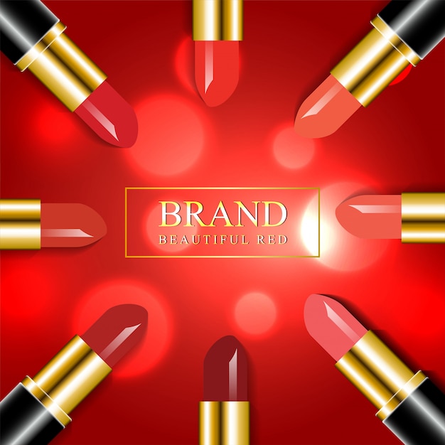 Vector luxury red shade lipstick