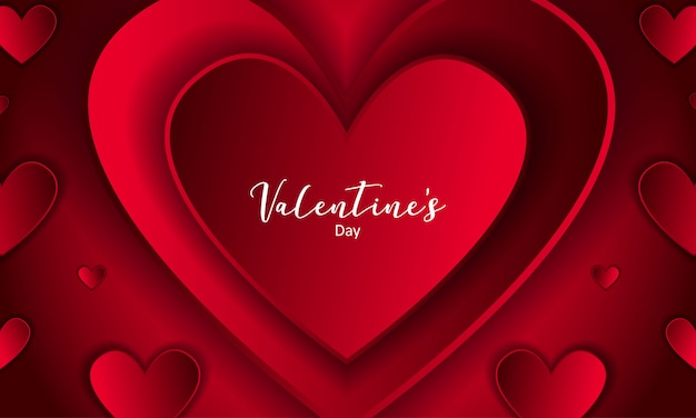 Luxury red Valentine's day with heart background