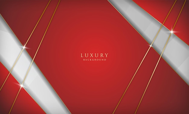 Luxury red and white golden line background