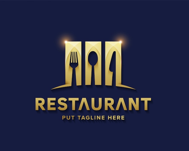 Vector luxury restaurant logo for business