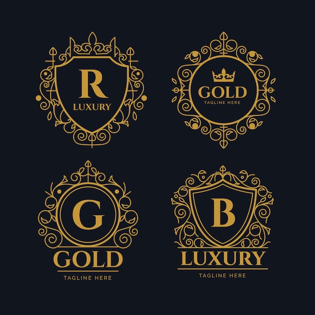 Vector luxury retro logo collection