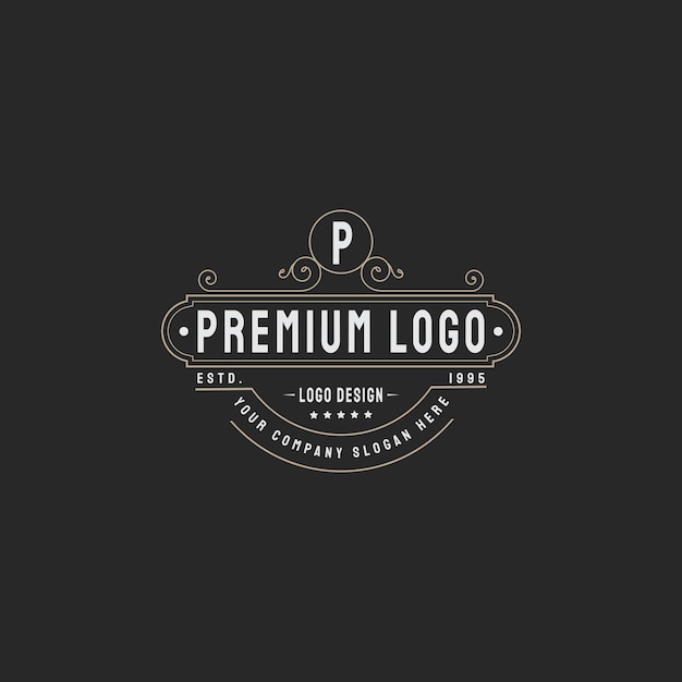 Luxury retro vintage logo template