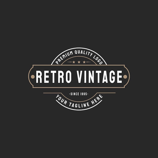 Vector luxury retro vintage type logo template