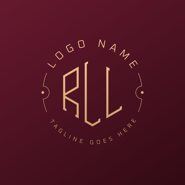 Vector luxury rll logo design elegant letter rll monogram logo minimalist polygon rll logo design template