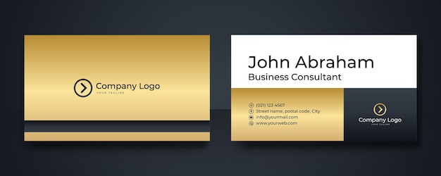 Vector luxury royal black and gold business card design template. modern business card design template with gold art deco geometric lines