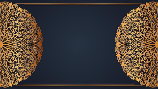 Luxury royal golden mandala background with borders for invitation and wedding card