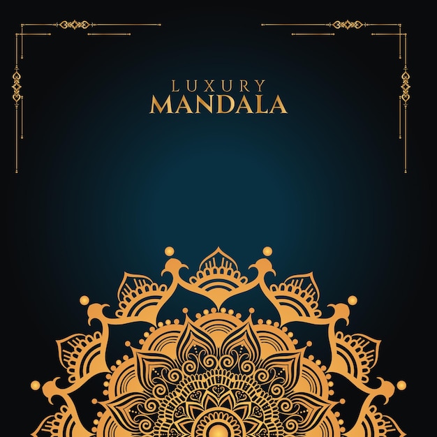 Vector luxury royal golden mandala background with borders for invitation and wedding card